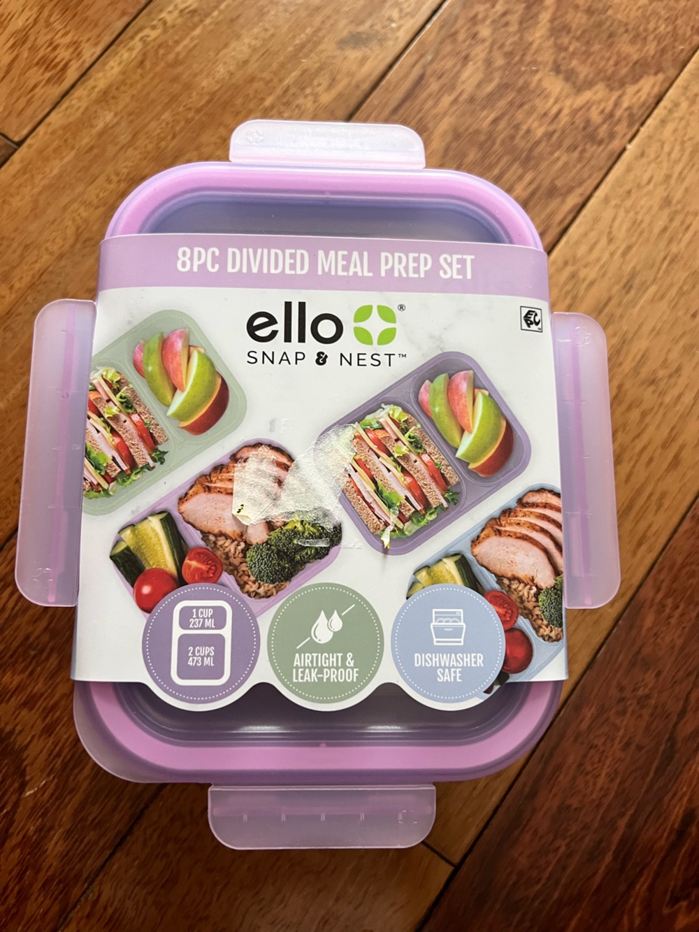 Ello Divided Meal Prep Containers, 4 Sets, NWT